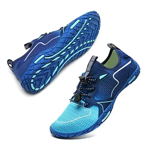 Produktbild: Badeschuhe Herren Damen Barfußschuhe Wasserschuhe Schwimmschuhe Strandschuhe für Surfen,Tauchen,Bootfahren,Gymnastik Fitness (19 Blau, 41EU)