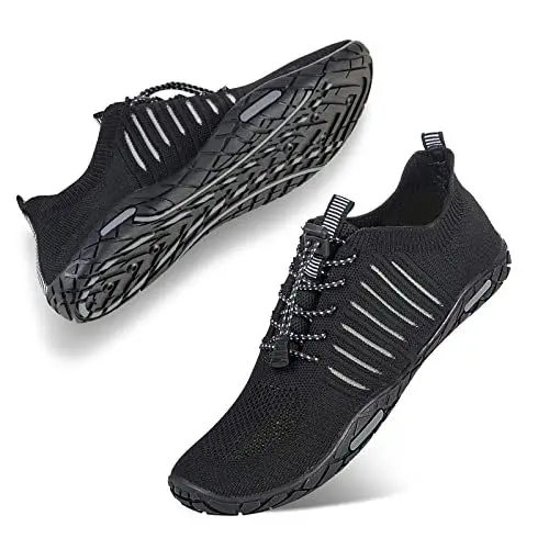 Produktbild: Badeschuhe Herren Damen Barfußschuhe Wasserschuhe Schwimmschuhe Strandschuhe für Surfen,Tauchen,Bootfahren,Gymnastik Fitness (V24 Schwarz, 38EU)