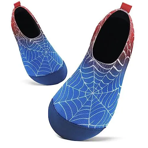 Produktbild: Badeschuhe Kinder Schwimmschuhe Wasserschuhe Schnell Trocknend Strandschuhe Aquaschuhe Hüttenschuhe für Jungen Mädchen Baby Beach Pool (Spinnennetz,12/12.5 UK Child,30/31 EU)