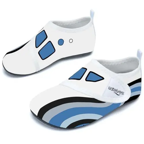 Produktbild: Badeschuhe Strandschuhe Schwimmschuhe Wasserschuhe Junge Baby Aquaschuhe Schnell Trocknend Barfuss Schuh für Kinder Beach Pool（Flugzeuge Weiß 32/33）