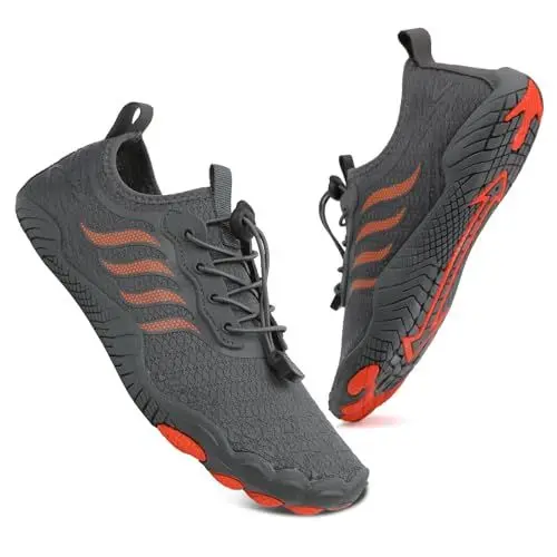 Produktbild: Badeschuhe Wasserschuhe Herren Damen Strandschuhe Barfußschuhe Sommer Schwimmschuhe Aquaschuhe Schnell Trocknen Surfschuhe Grau EU42