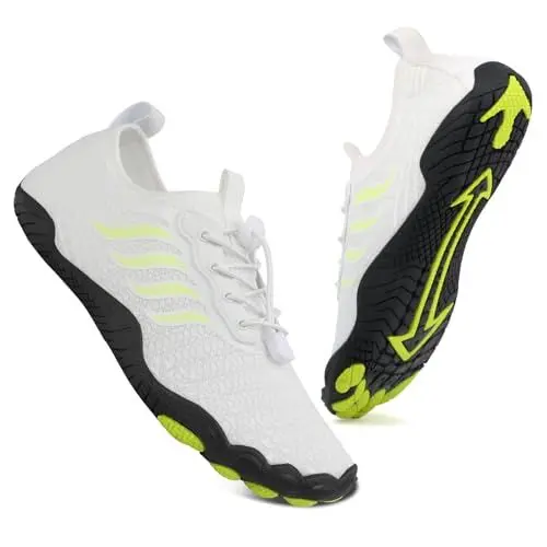 Produktbild: Badeschuhe Wasserschuhe Herren Damen Strandschuhe Barfußschuhe Sommer Schwimmschuhe Aquaschuhe Schnell Trocknen Surfschuhe Weiß EU43