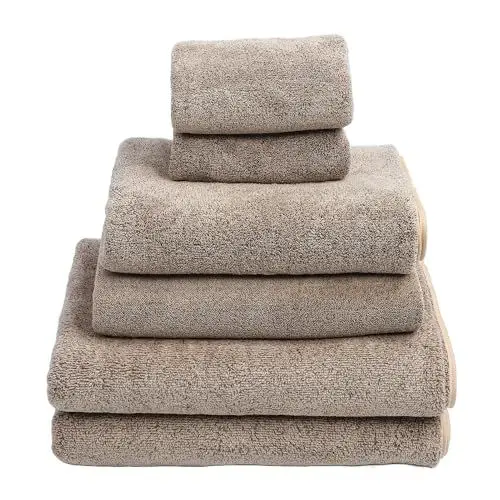 Produktbild: Badetuch-Set, 6 Stück, schnell trocknendes Handtuch-Set, saugfähige Badetücher, weich für Badezimmer, Pool, Strand, Schwimmen und Yoga