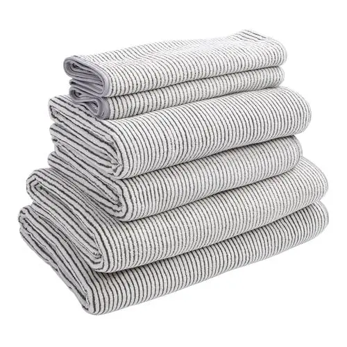 Produktbild: Luocute Handtücher, 6-teiliges Luxus-Handtuch-Set, 6-teiliges Handtuch-Set aus Korallen-Fleece, Baumwolle, Weiche, Sehr Saugfähige Strand-Badetücher für Badezimmer, Ultraweiche, Sehr