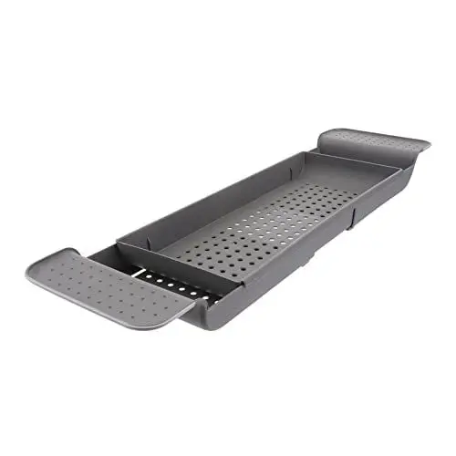 Produktbild: Badewannen- -Tablett, erweiterbar, für luxuriöse Badewanne, Dusche, Organizer für Badezimmer, WC, dunkelgrau