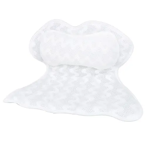 Produktbild: Badewannenkissen, 4D-Badewannen-Kopfstütze aus Atmungsaktivem Mesh-Gewebe mit 6 Starken Saugnäpfen, Ergonomisches, Luxuriöses, Rutschfestes Badewannenkissen Zur Unterstützung von