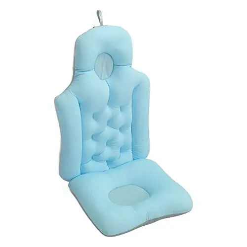 Produktbild: Ganzkörper-Badewannenkissen Mit Weicher, Atmungsaktiver, Klappbarer Kopfstütze und Rückenstütze für Erwachsene, Spa (Blau)