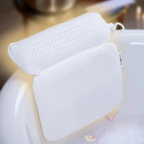 Produktbild: Badewannenkissen • Ergonomisches & Muskelentspannendes Premium Badekissen • Neuer 5D Spezial-Schaum • Deutsches Design • Klimaneutral & nachhaltig hergestellt •Badewannenkissen Nacken Kissen Badewanne