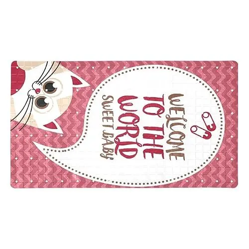 Produktbild: Badewannenmatte rutschfest,Duschmatte,Badematte für Wanne,Willkommenskarte Katze,PVC Badewannenmatten Dekor-Badematten