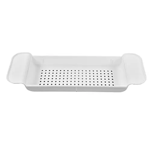Produktbild: Badewannen-Organizer-Tablett, Erweiterbares Badewannen-Caddy-Tablett, PP-Badewannen-Tablett-Tisch, Multifunktionales Badewannen-Organizer-Gestell, Rutschfestes Badregal-Caddy-Tablett für(Weiß)
