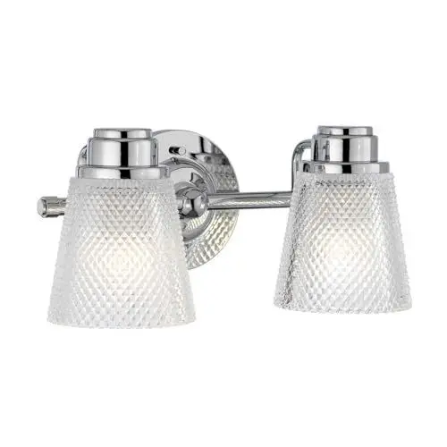 Produktbild: Badezimmerleuchte LED G9 IP44 B: 34,5 cm Chrom 2-flammig länglich 3000 K warmweiß Spiegel Licht Wandleuchte Bad Lampe Wand