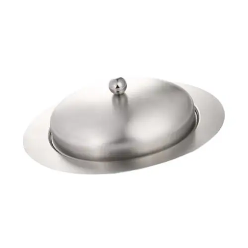 Produktbild: ABOOFAN Butterdose Aus Mit Deckel Und Serviertablett Oval Für Küche Creme Halter Mit Rostschutz Und Glatter Oberfläche