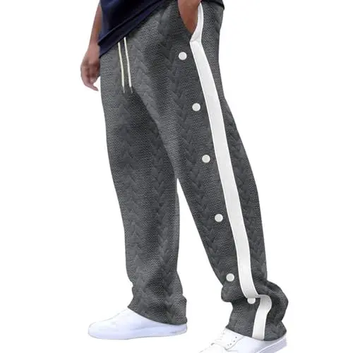 Produktbild: Baggy Jogginghose Herren Jogginghose lang Jogginghose Herren Baggy Jogginghose Herren Retro Thermo karo Hosen männer graue Jogginghose Sporthose Jungen lang