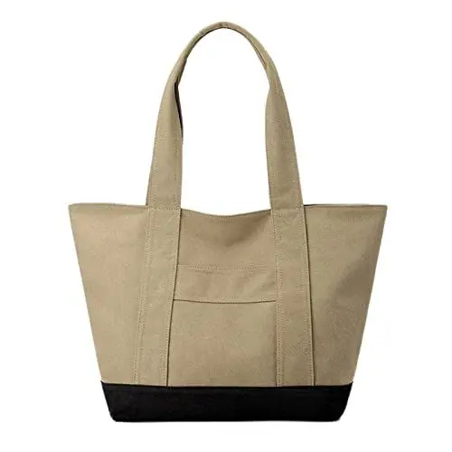 Produktbild: Bags For Women Damenrucksack Damen Umhängetasche, große Kapazität, Canvas-, lässige Handtasche, Arbeitsklasse-Handtasche GeldböRse Herren Wasserfestes Rucksack Portmonee H (Khaki, One Size)