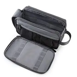 Produktbild: BAGSMART Kulturtasche für Herren, Reise Kulturbeutel Kosmetiktasche mit Doppelter Reißverschlussöffnung, Großer Stauraum, 5L