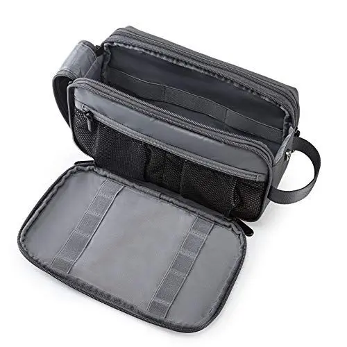 Produktbild: BAGSMART Kulturtasche für Herren, Reise Kulturbeutel Kosmetiktasche mit Doppelter Reißverschlussöffnung, Großer Stauraum, 5L
