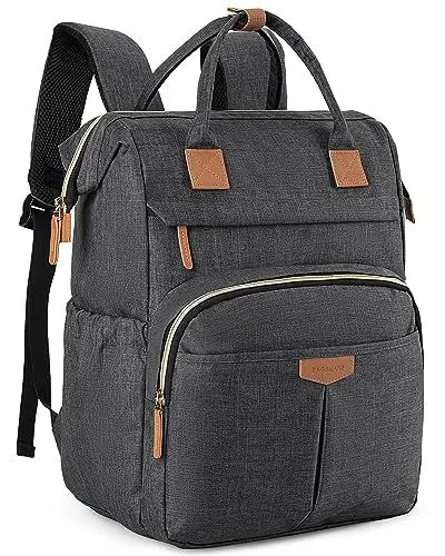 Produktbild: bagsmart Handgepäck Rucksack Reiserucksack Laptop Rucksack für 15,6 Zoll Büchertaschen mit Ladeanschlussloch für College, Arbeit und Business Grau