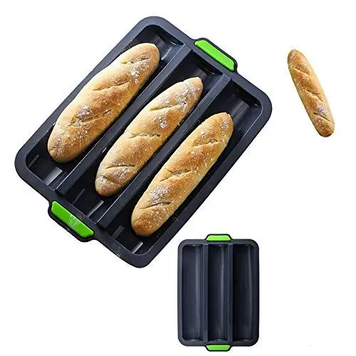 Produktbild: Baguette Backform Silikon Baguette Backblech Antihaft - Brot Silikon Backform, Baguetteblech für backt French-Bread, Breadstick und Brötchen, 34x24cm