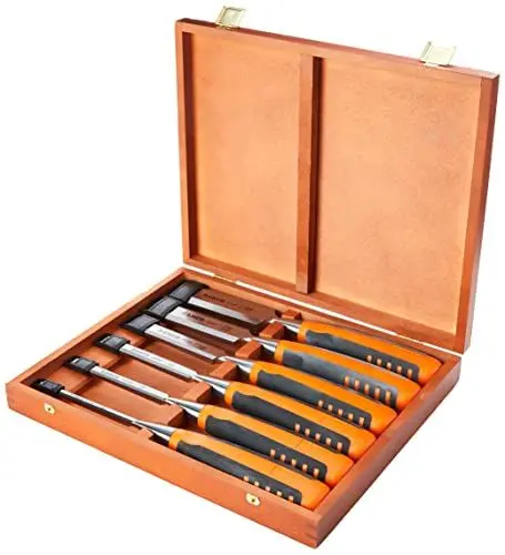 Produktbild: Bahco 424P-S6-EUR Meißel-Set in Holzbox, 6-teilig, mehrfarbig, 424P-S6-EUR