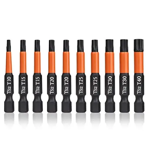 Produktbild: BAIDETS Pro Schrauber Bit Set - Schraubendreher Torx 10 Stück, 50mm Länge, 1/4