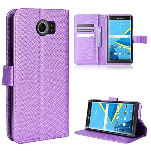Produktbild: Baifu Lederhülle für BlackBerry Priv Hülle, Flip Case mit Stand, Diamant Cover Etui Handyhülle für BlackBerry Priv，Diamant04