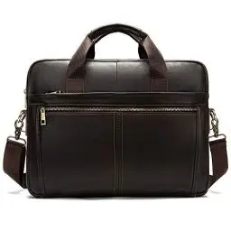 Produktbild: BAIGIO Aktentasche Herren Leder Laptoptasche Arbeitstasche Handtasche Business Umhängetasche 14 Zoll Vintage Ledertasche Männer Businesstasche Klassische Messenger Tasche Schultertasche,Dunkler Kaffee