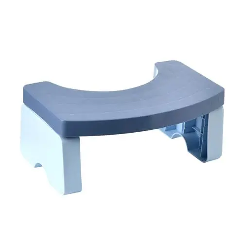 Produktbild: bainuote Badezimmerhocker Faltbar für Kinder Erwachsene, Badezimmer WC Toilettenhocker, Fußhocker Toilettenhocker, Klohocker Tritthocker Klappbar für Gesunde, Blau, 39.5 * 21.5 * 17.5cm