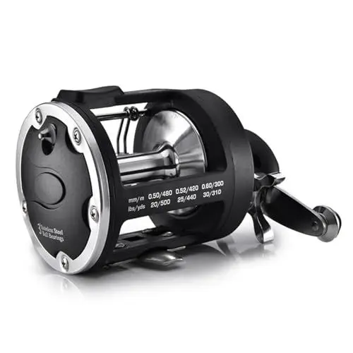 Produktbild: Baitcaster-Rollen, Angelrolle, Angelrollen, Sichtbarer Ankerfisch, Angelrolle mit Vollmetallkopf, Meeresangel-Trommelrolle, Angelschnurrolle mit Abfluss (3000L)