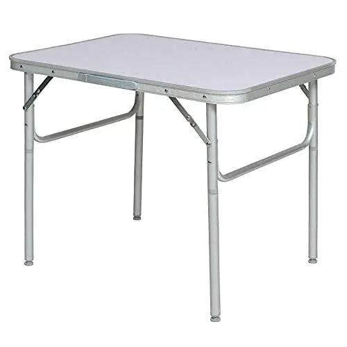 Produktbild: BAKAJI Tisch für Wohnmobil, Campingplatz, Picknick, Aluminium, Tischplatte, verstellbare Füße in 2 Höhen 25/50 cm, faltbar in Koffer für Strand oder Garten (60 x 45 x 50 cm)