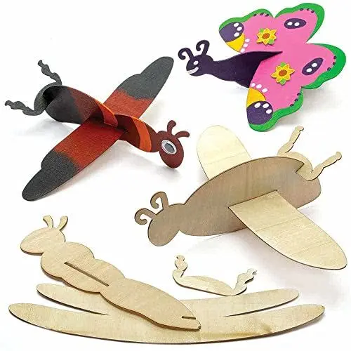 Produktbild: Baker Ross FC713 Käfer Holz Bastelset - 8er Pack, Kleine Bausätze für Kinder zum Basteln