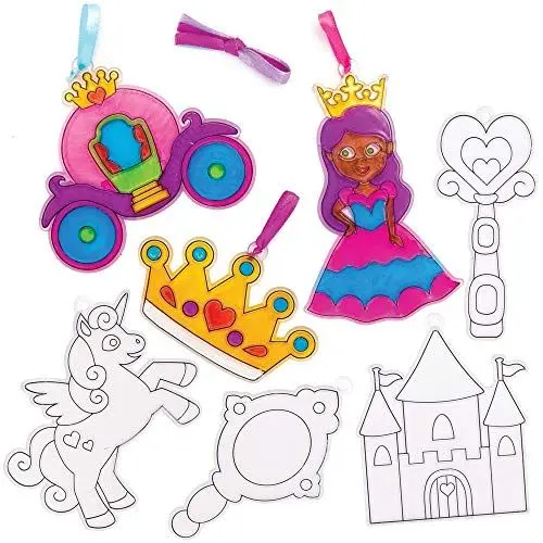 Produktbild: Baker Ross Prinzessin Fenster Deko Sonnenfänger Bastelset für Kinder (10 Stück) Kreativsets zum Basteln und Dekorieren zu Ostern