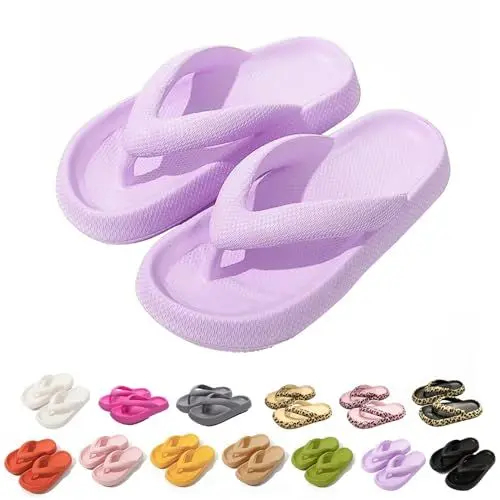 Produktbild: Baketron Superweiche Flip Flops Damen Herren Unisex Badeschuhe EVA Rutschfeste Dickere Sohle Zehentrenner Hausschuhe Badeschlappen Wolken Sandale Sommer Slippers