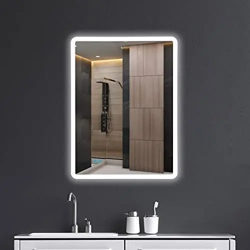Produktbild: baklon Wandspiegel Badezimmerspiegel LED,Badspiegel mit Beleuchtung,60 x 40cm mit Touch Schalter und Beschlagfrei,IP65 Super Wasserdicht, 3 Farbtemperatur, IP65 energiesparend A++