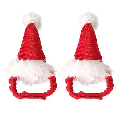 Produktbild: Balacoo 2pcs Meerschweinchen Kostüm - Katze Weihnachtsmütze Haustier Weihnachtsmütze Weihnachtsmann Mütze Kopf Zubehör für Kaninchen Hamster Bunny Ratten Kätzchen und Kleintiere