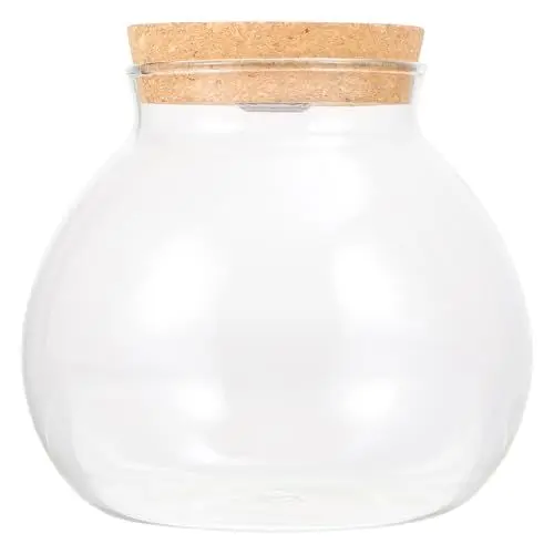 Produktbild: Balacoo Kork Micro Landschaft Ökologischen Flasche Klar Glas Anlage Terrarium Container Fisch Tank Runde Glas Aquarium Ball Nacht Lichter Geschenk