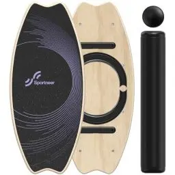 Produktbild: Balance Board Holz, Sportneer Indoorboard Skateboard, Indoor Surfboard Trickboard und Gleichgewichtsboard für Kinder und Erwachsene