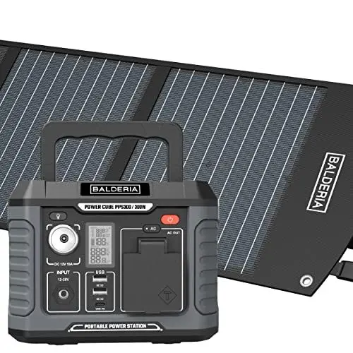 Produktbild: BALDERIA Power Set 300W | Solar-Generator, Kraftwerk | Tragbare Powerstation 231Wh mit Solarpanel 60W, Steckdose, 230V, USB | Strom für Outdoor, Camping, Arbeiten, Notfall, Balkon & Wohnmobil