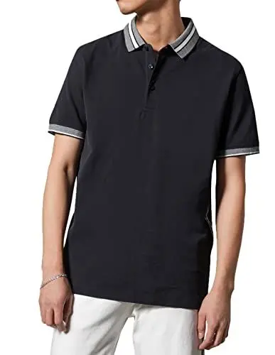 Produktbild: Baldessarini Poloshirt Pascal Modern Fit mit farblich abgesetzten Polo und Ärmelbündchen schwarz 9309