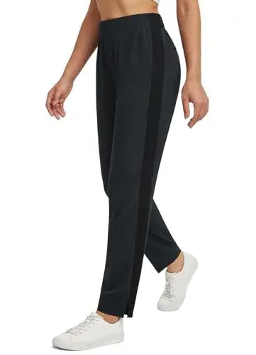 Produktbild: baleaf Golfhose Damen Stretch Wanderhose Schnelltrocken Leichte Sporthose UPF50+ mit Reißverschlusstasche Freizeithose Atmungsaktiv schwarz S