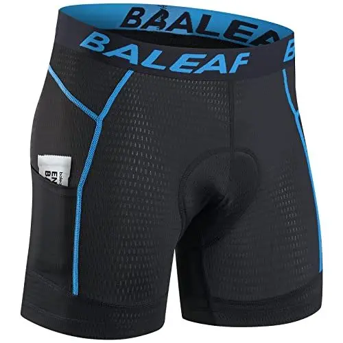 Produktbild: BALEAF Fahrradhose Herren Radunterhose 4D Gepolstert Mountainbike Hose Radlerhose Gepolstert Fahrrad Unterhosen Radhose Kurz Radlerunterhose mit Rutschfesten Beingriffe MTB Schwarz/Blau 2XL