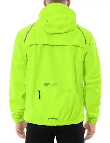 Produktbild: BALEAF Fahrradjacke Herren Regenjacke Wasserdicht Atmungsaktiv Wanderjacke Windbreaker Outdoor Jacken Leichte Windjacke Trekking Regenjacke Radjacke Fluorescent Gelb XXXL