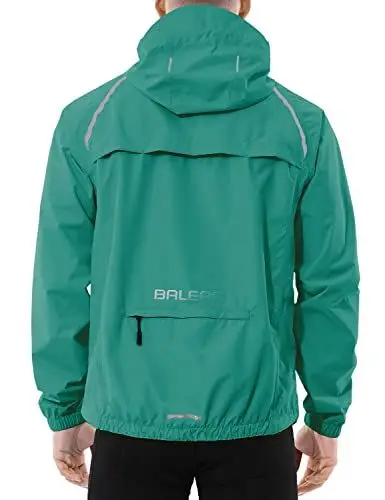 Produktbild: BALEAF Fahrradjacke Herren Regenjacke Wasserdicht Atmungsaktiv Wanderjacke Windbreaker Outdoor Jacken Leichte Windjacke Trekking Regenjacke Radjacke Grün XL