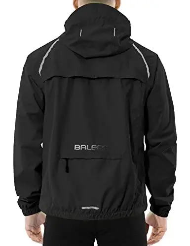 Produktbild: baleaf Fahrradjacke Herren Regenjacke Wasserdicht Atmungsaktiv Wanderjacke Windbreaker Outdoor Jacken Leichte Windjacke Trekking Regenjacke Radjacke Schwarz XL