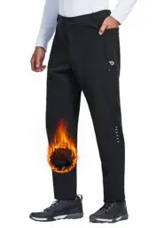 Produktbild: BALEAF Herren Winter Radlerhose Thermohose Mountainbike Hose Wasserdicht Kaltes Wetter Wandern Laufen Fahrrad Outdoor Schwarz XL