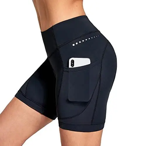 Produktbild: baleaf Radlerhose Damen Gepolstert 4D Fahrradhose Radhose Gepolstert Kurz Radunterhose Rennrad Hose Fahrrad Unterwäsche Radbekleidung Schwarz L