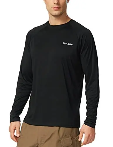 Produktbild: baleaf UV Shirt Herren Wasser UV-Schutz UPF 50+ Rashguard Sonnenschutz Langarm Shirt Schwarz L