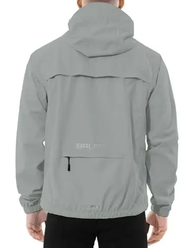 Produktbild: baleaf Fahrradjacke Herren Regenjacke Wasserdicht Atmungsaktiv Wanderjacke Windbreaker Outdoor Jacken Leichte Windjacke Trekking Regenjacke Radjacke Grau XXL