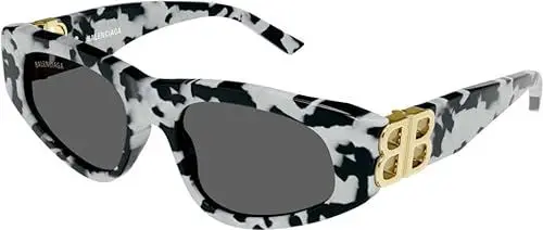 Produktbild: Balenciaga BB0095S-010-53 - Damen Sonnenbrille - Shiny Black and White Havana