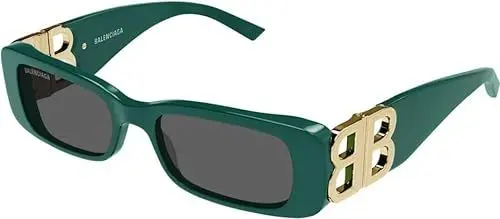 Produktbild: Balenciaga BB0096S-006-51 - Damen Sonnenbrille - Shiny Solid Green