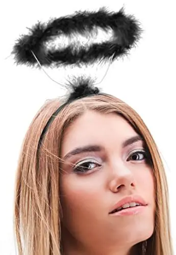 Produktbild: Balinco Haarreif Heiligenschein schwarz | Devil | Teufel | Haarreifen Engel | Christkind - das perfekte Accessoire für Damen & Herren als Ergänzung zum Engelskostüm